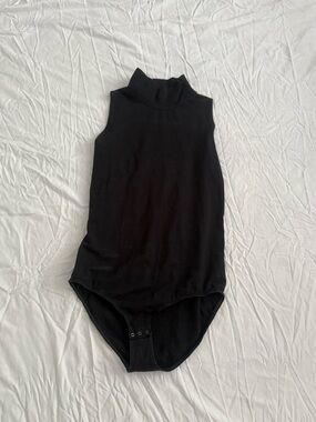 Boston Proper Black Mock Neck Bodysuit Size Small